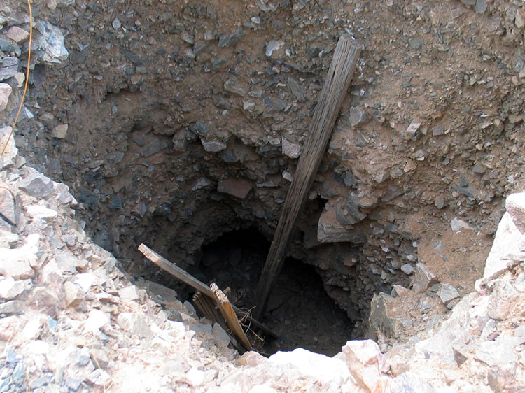 Several of these tunnels branch off from the bottom of this shaft.