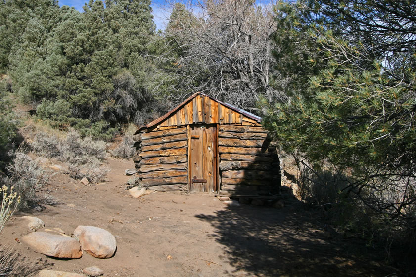 Located in the pinyon pines at around 7,000' is Hunter Cabin.  It was built by William Lyle Hunter, one of Inyo County's foremost pioneers and founder of the Ubehebe Mining District.