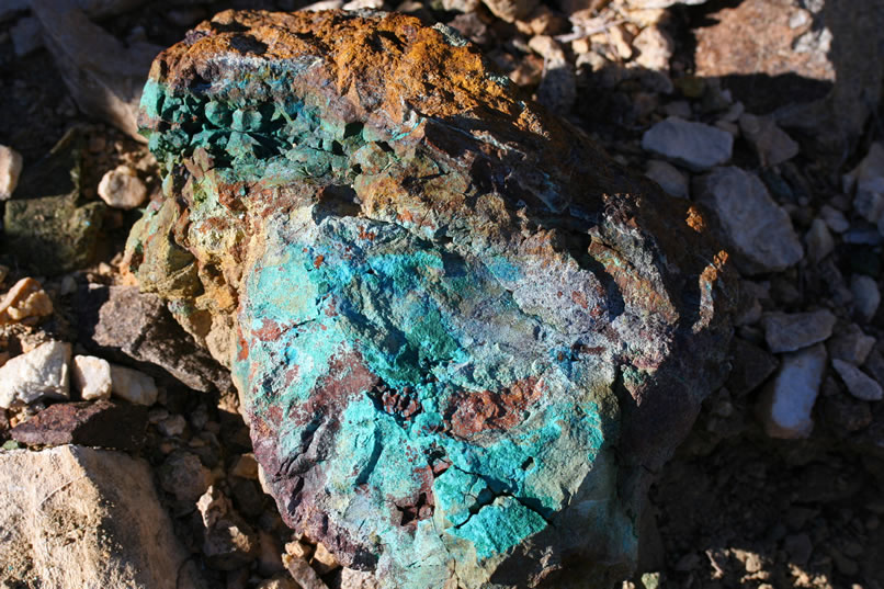 There's also a colorful chunk of copper ore at the base of the forge.