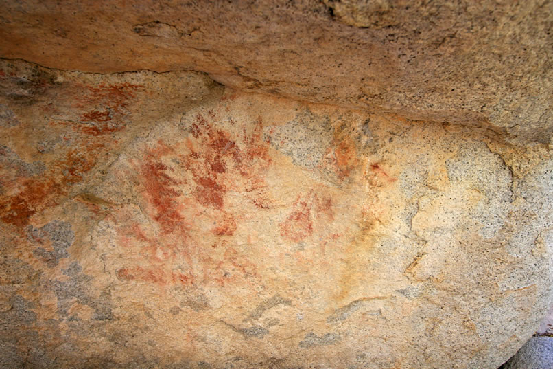 Here's a closer look at these weathered pictographs.