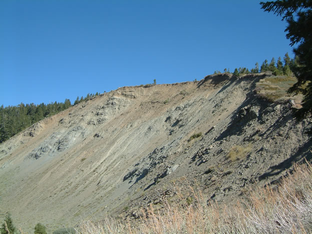 On the scarp itself you can see the magnitude of the 1941 landslide.