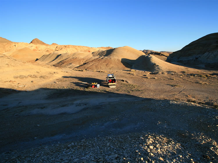 Dawn finds us at our Blanco Mine campsite.