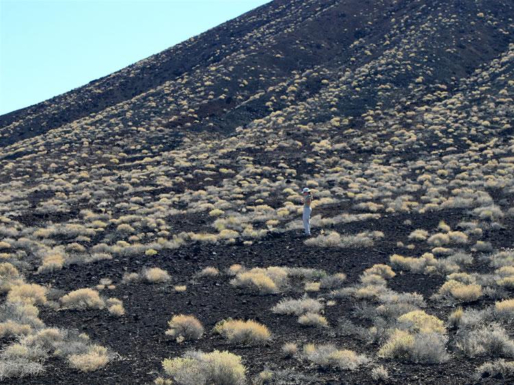 Just across from Blair is a cinder cone that is home to a geocache.  With the GPS in hand it doesn't take long to find it.