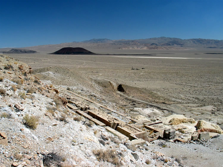 We decide to explore Blair from the top down.  This is a view from the hill above the massive mill foundations.  The only standing structures can just be seen on the flats below.