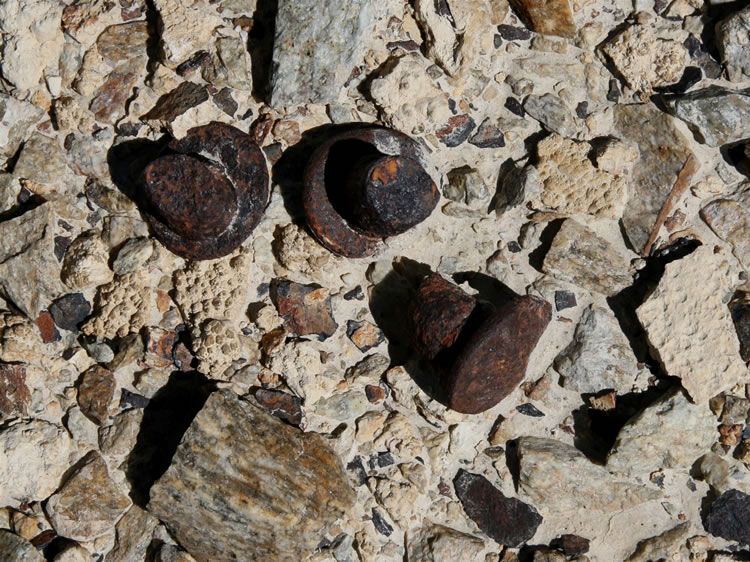 Numerous rivets still litter the hilltop.