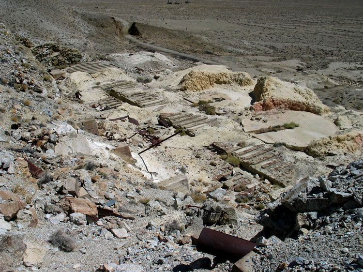 Below the foundations for the stamps are more mill remains.