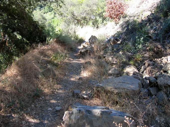 The trail up to the Blue Light Mine begins at the end of Silverado Canyon Road.