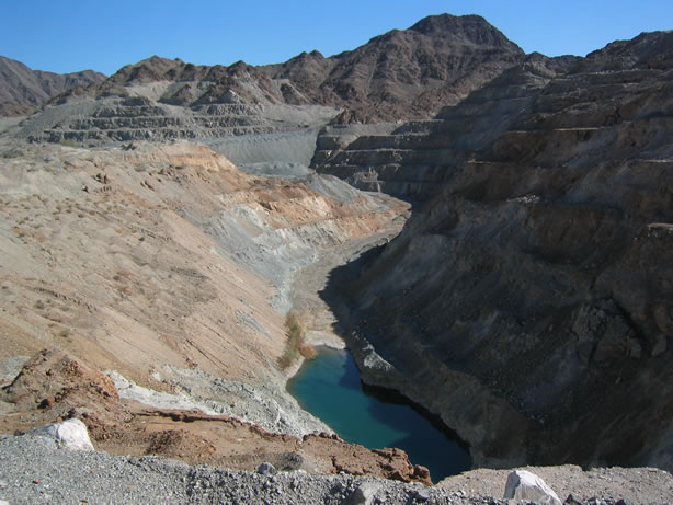 A view of the open pit strip mine.