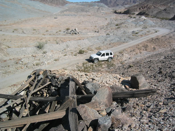 Ruins of an old cabin.