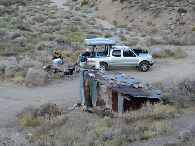 The flat spot in front of the Astro-Artz Cabin is a perfect campsite.