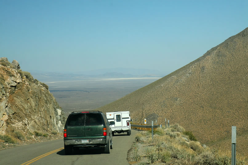 Well, our day in the Sierras is unfortunately over and we're now heading down to Little Lake to set up camp in anticipation of our explorations there tomorrow.   We've certainly enjoyed the variety and density of the rock art sites in this scenic area.