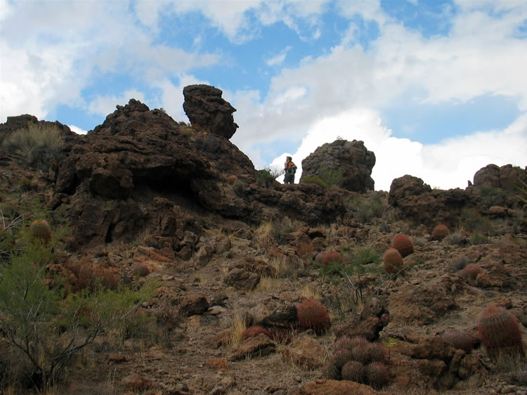 Doesn't that balanced boulder to Niki's left look like the silhouette of a face?