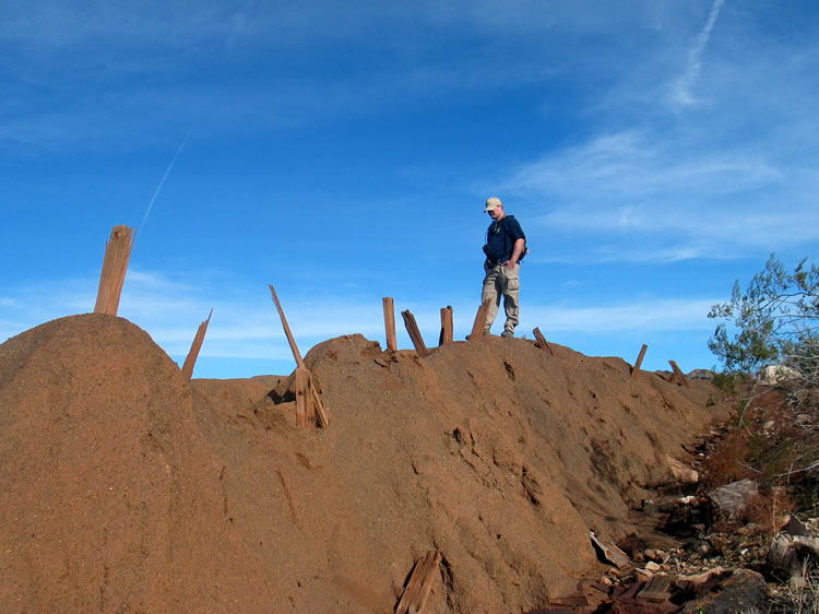 Dan on the tailings.