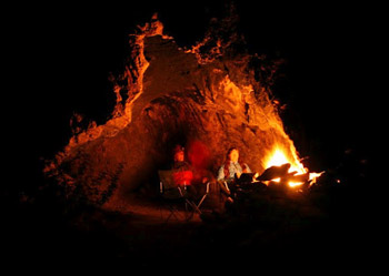 skull rock campfire in Kofa NWR