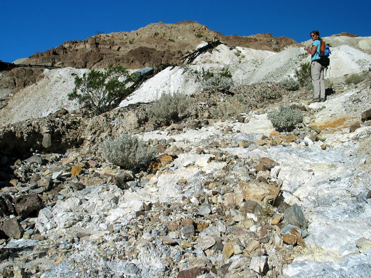 We're going to leave the road here and explore the first of the three levels of the mine.