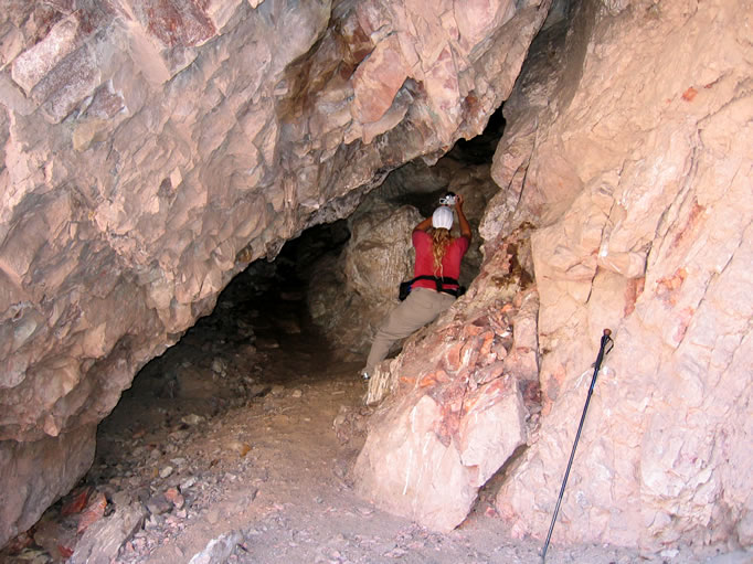 We begin exploring the cave.