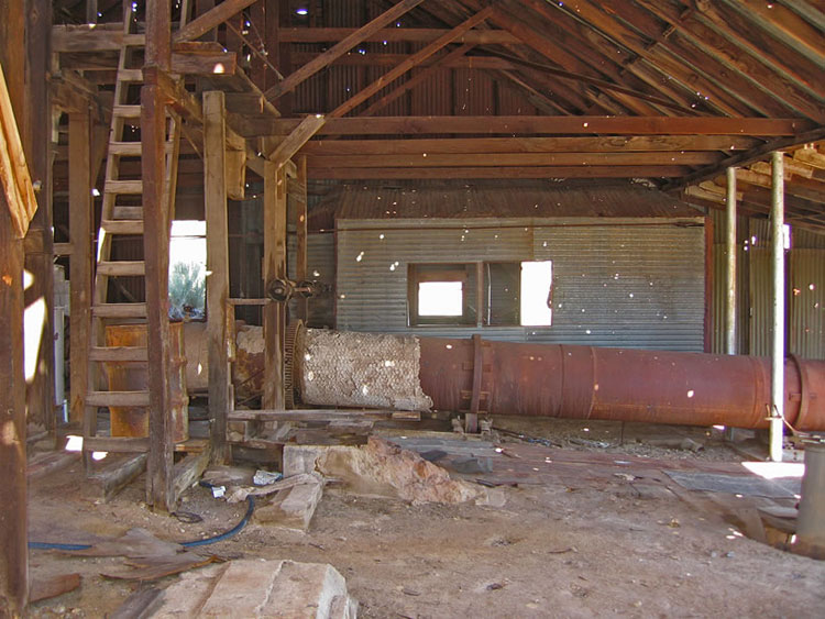 Here's a look at the heart of the mill, the 30 ton Gould rotary kiln furnace.