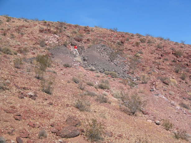 Niki explores a shallow adit.