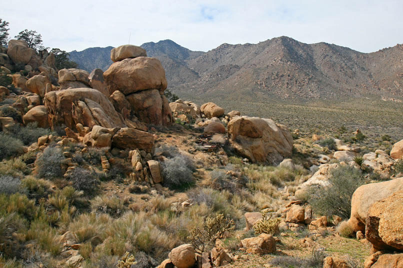 Here's a look back down at the cabin site as we begin to climb away from it.