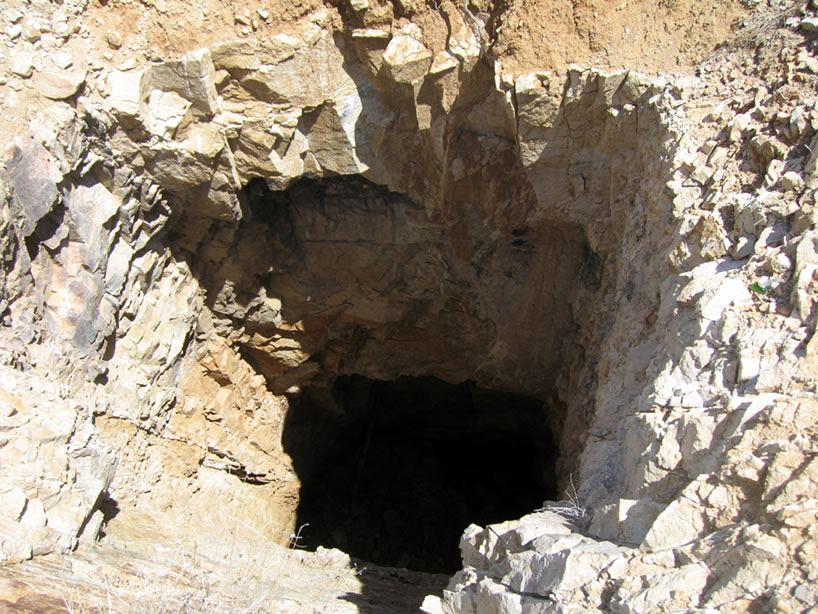 A view down the shaft.  Stay clear of these.  Even if you survived the fall to the bottom you'd never be able to get out again.